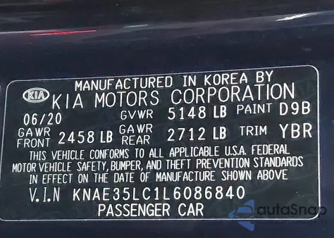 2020 Kia Stinger Gt from USA, damaged, VIN KNAE35LC1L6086840